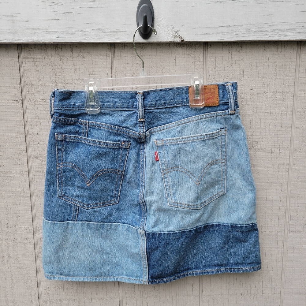 Levi's Anthro Anthropologie Patchwork Patch Blue … - image 2